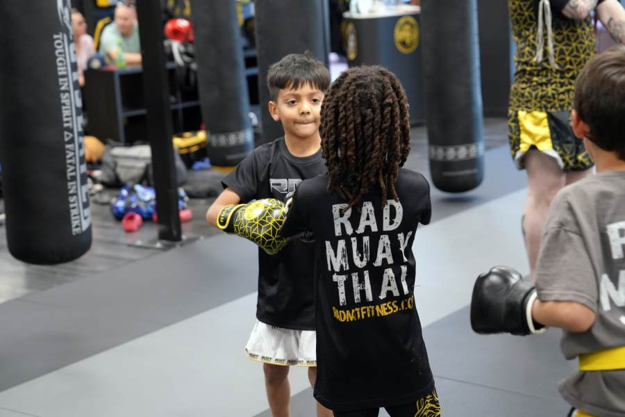 Sparring and technique during Youth Muay Thai Class