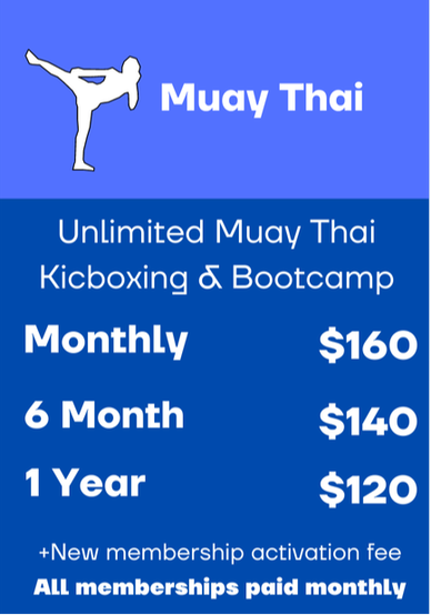 Muay Thai Kickboxing Fitness Membership PricingPicture
