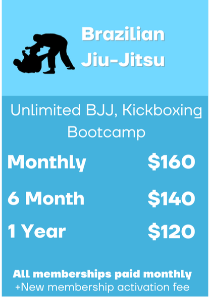 BJJ Brazilian Jiujitsu membership pricing Picture