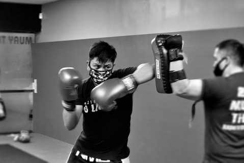 Thai padwork Muay Thai boxing class